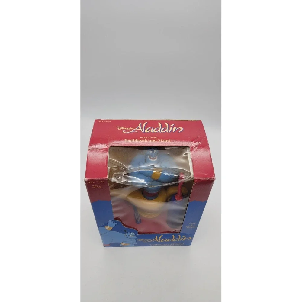 Vintage Disney's Aladdin Toothbrush and Stand 1993 Janex 77200‎ CIB Complete